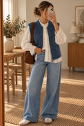 Gilet Emilie – Sans manches en maille grise