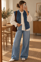 Gilet Emilie – Sans manches en maille grise