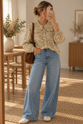 Chemise Yelma – Imprimé fleuri et col claudine