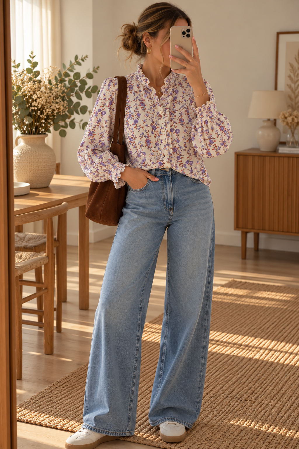 Chemise Billy – Imprimé fleuri et col volanté