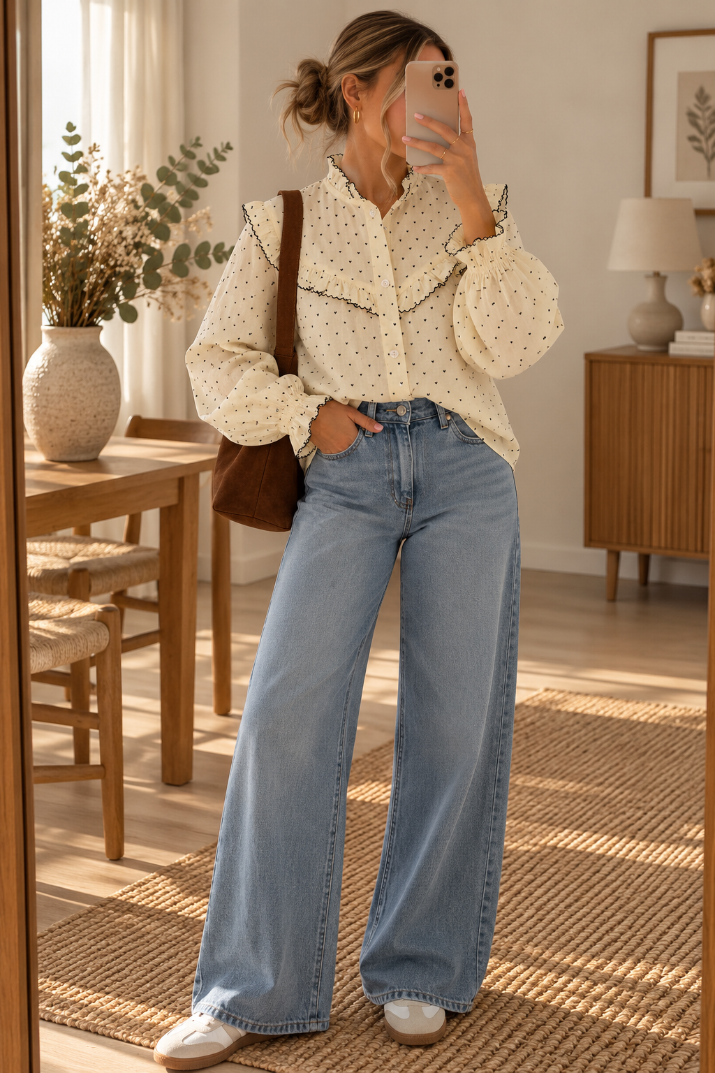 Chemise Mikael – Blanche et motifs délicats