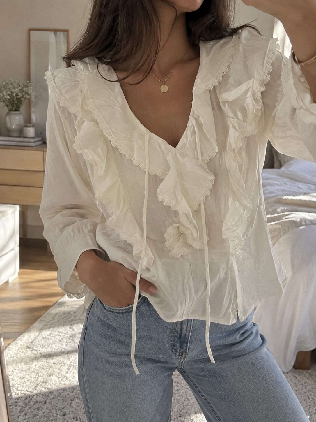 Chemise broderie & dentelle