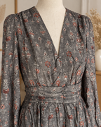 Robe Asha – Imprimé floral gris