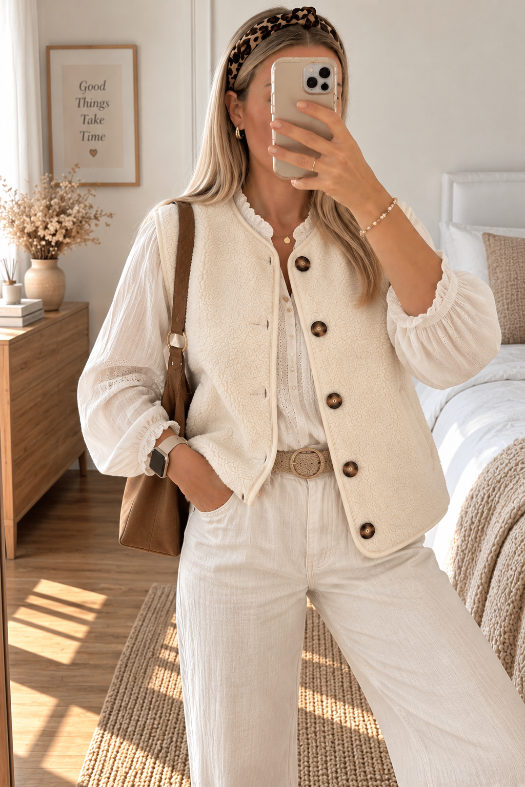 Gilet teddy sans manche