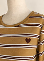 Haut Beline – Rayures et cœur brodé