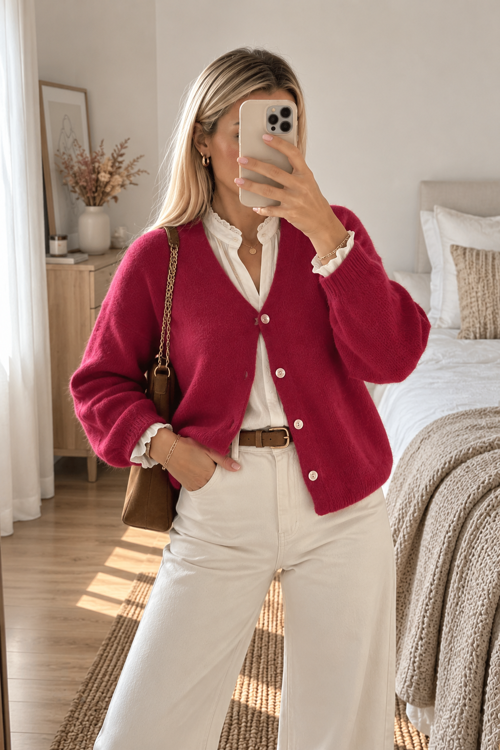 Gilet en mohair Framboise