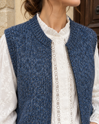 Gilet Emilie – Sans manches en maille grise