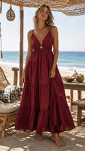 Robe longue bohème - détail broche