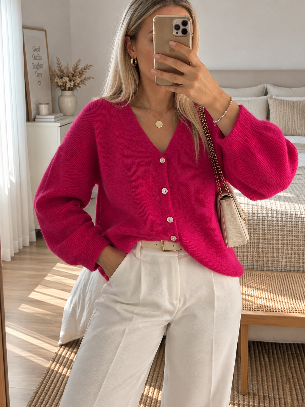 Gilet en mohair Framboise