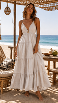 Robe longue bohème - détail broche