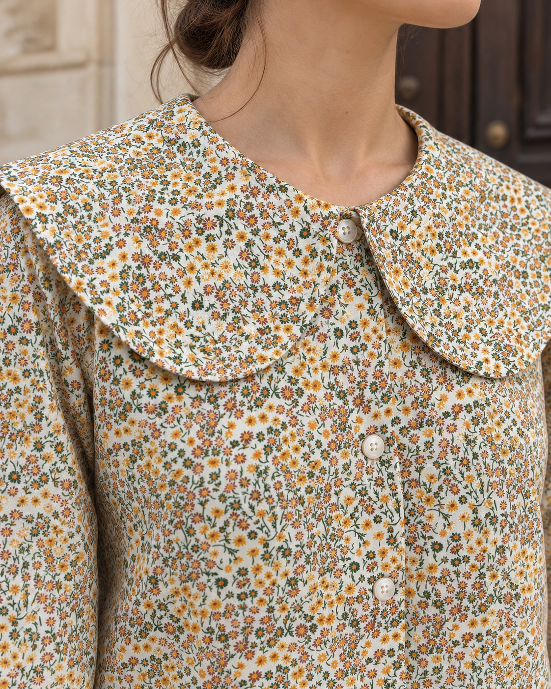 Chemise Yelma – Imprimé fleuri et col claudine