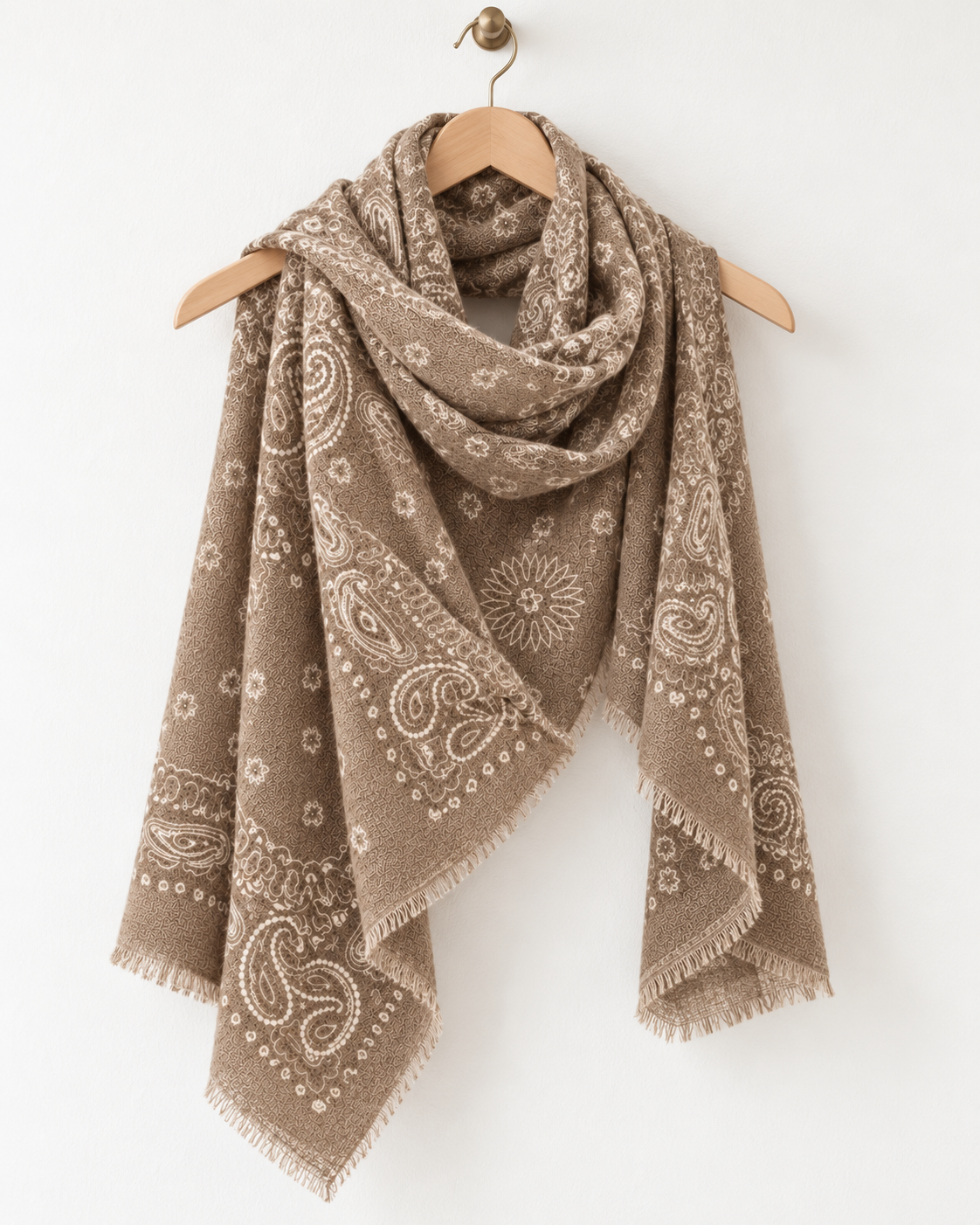 Écharpe à motif paisley – 20 % cachemire
