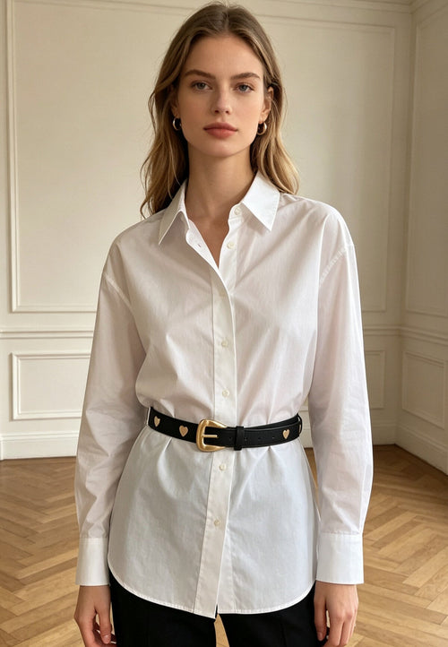 Ceinture élastique à boucle en métal et ornée de cœur - L'atelier d'Alice