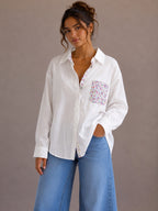 Chemise en coton motif fleuries