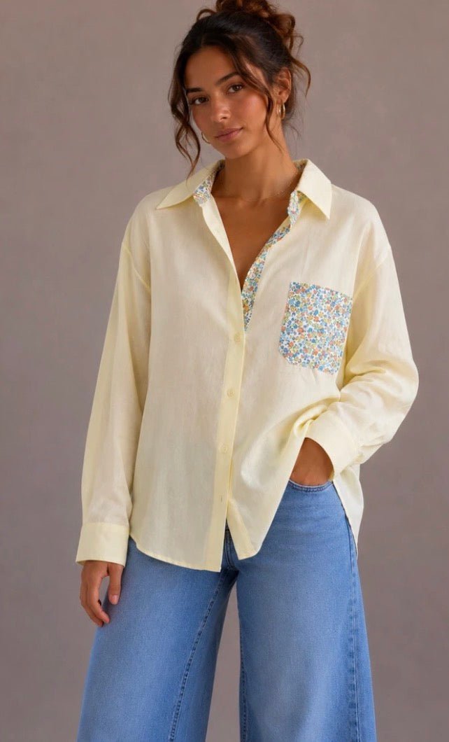 Chemise en coton motif fleuries - L'atelier d'Alice