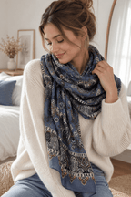 Echarpe paisley bleu - L'atelier d'Alice