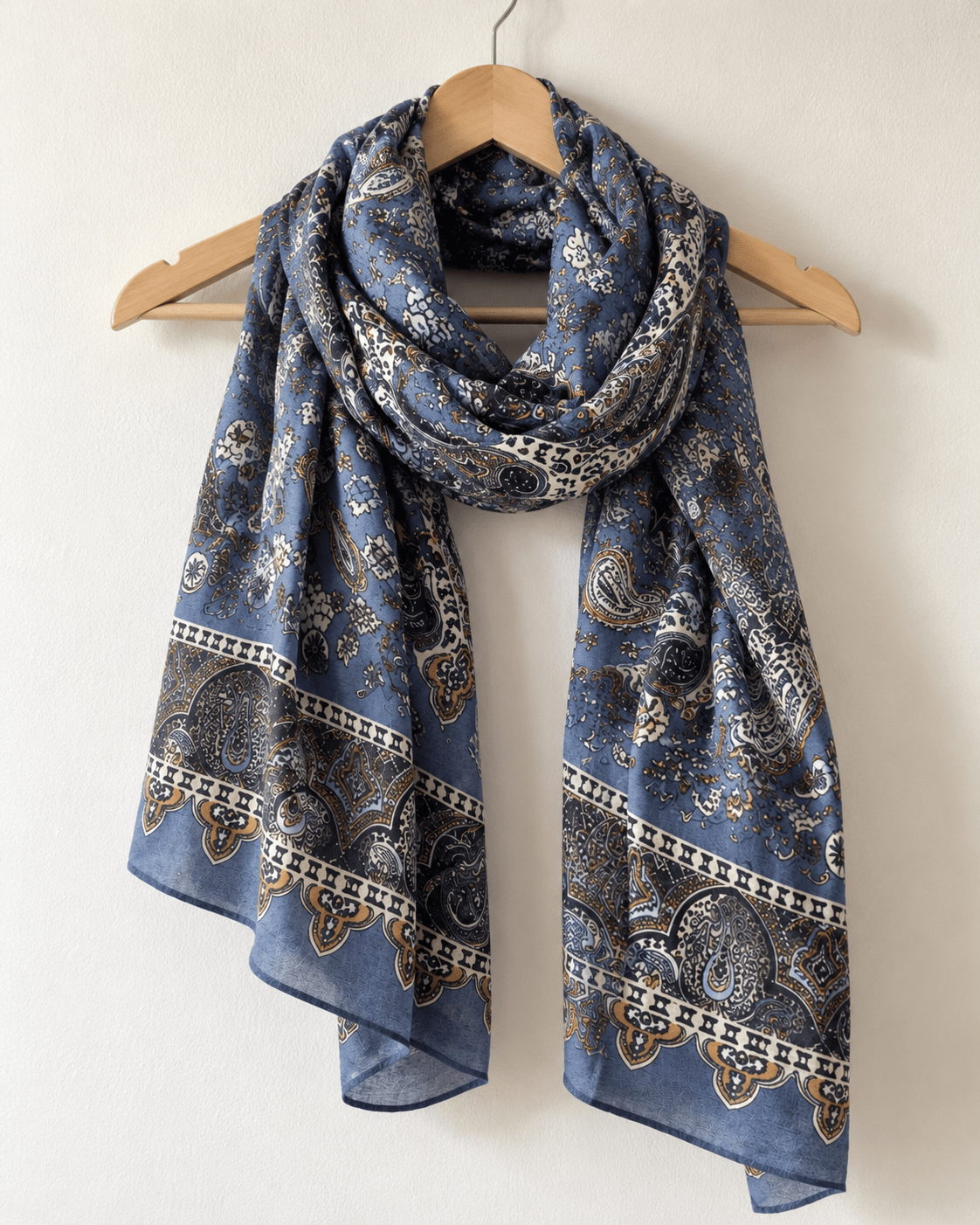 Écharpe paisley – bleue - L'atelier d'Alice