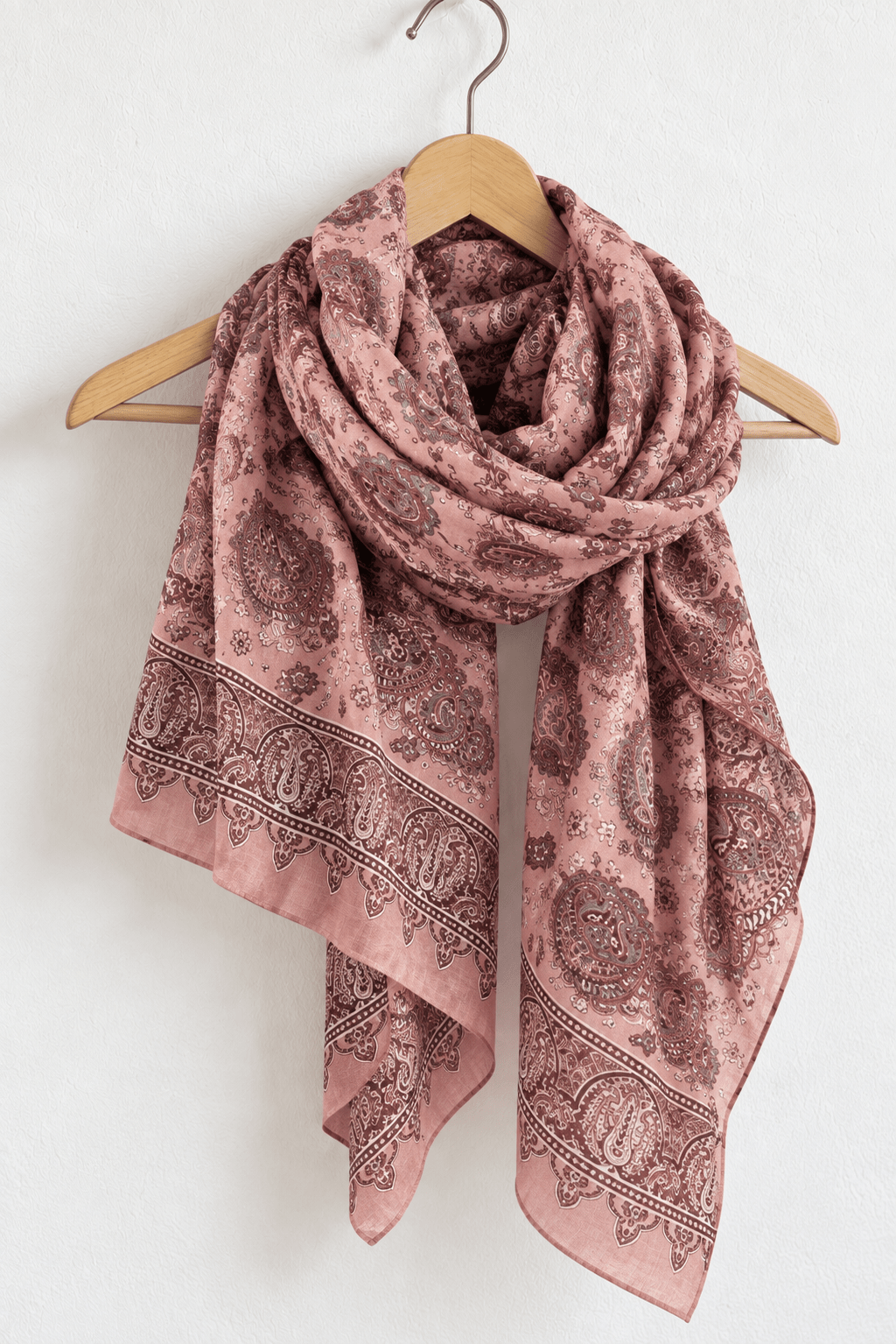 Écharpe paisley – rose - L'atelier d'Alice