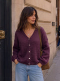 Gilet en mohair prune - L'atelier d'Alice