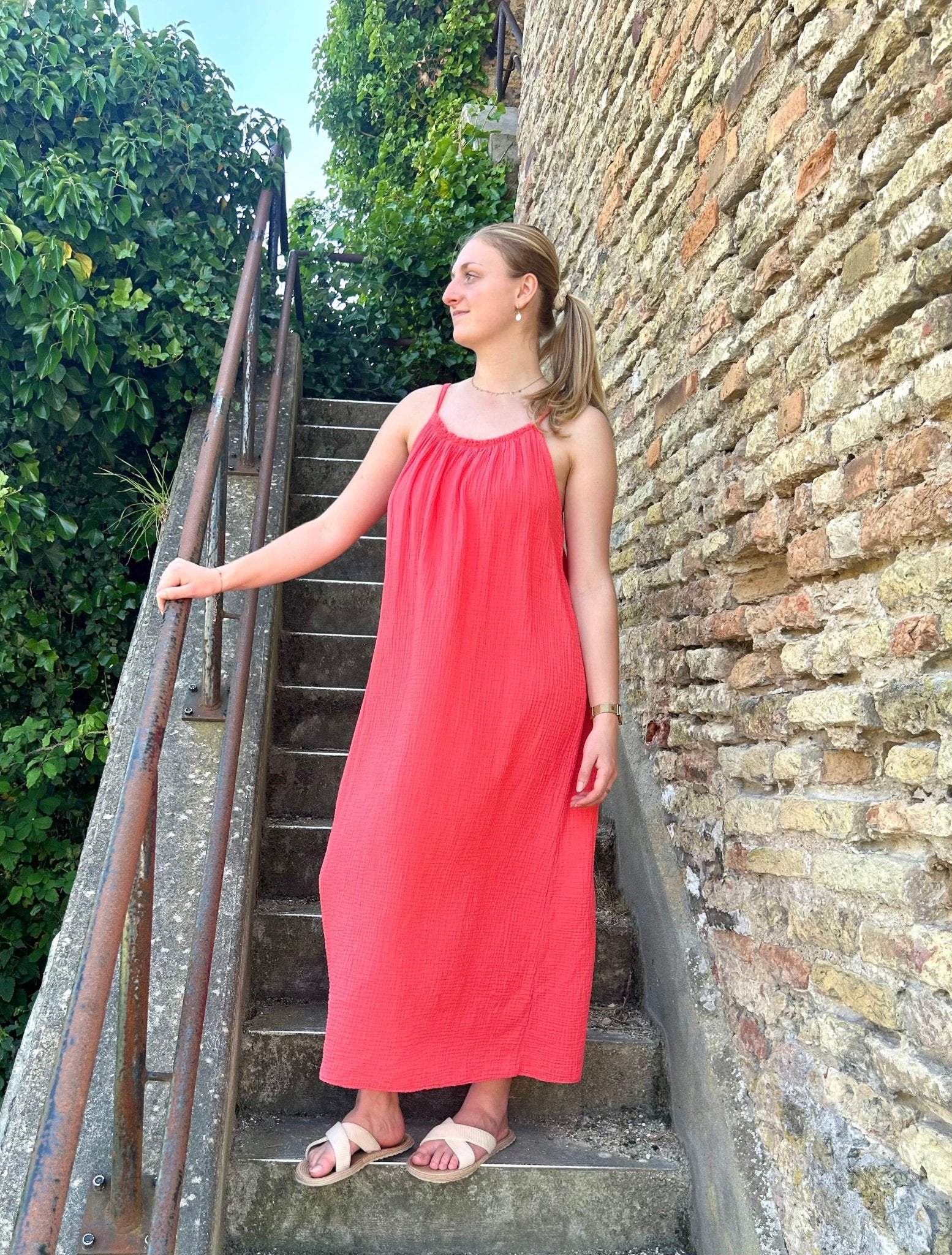 La robe longue Héloïse - Gaze de coton - L'atelier d'Alice