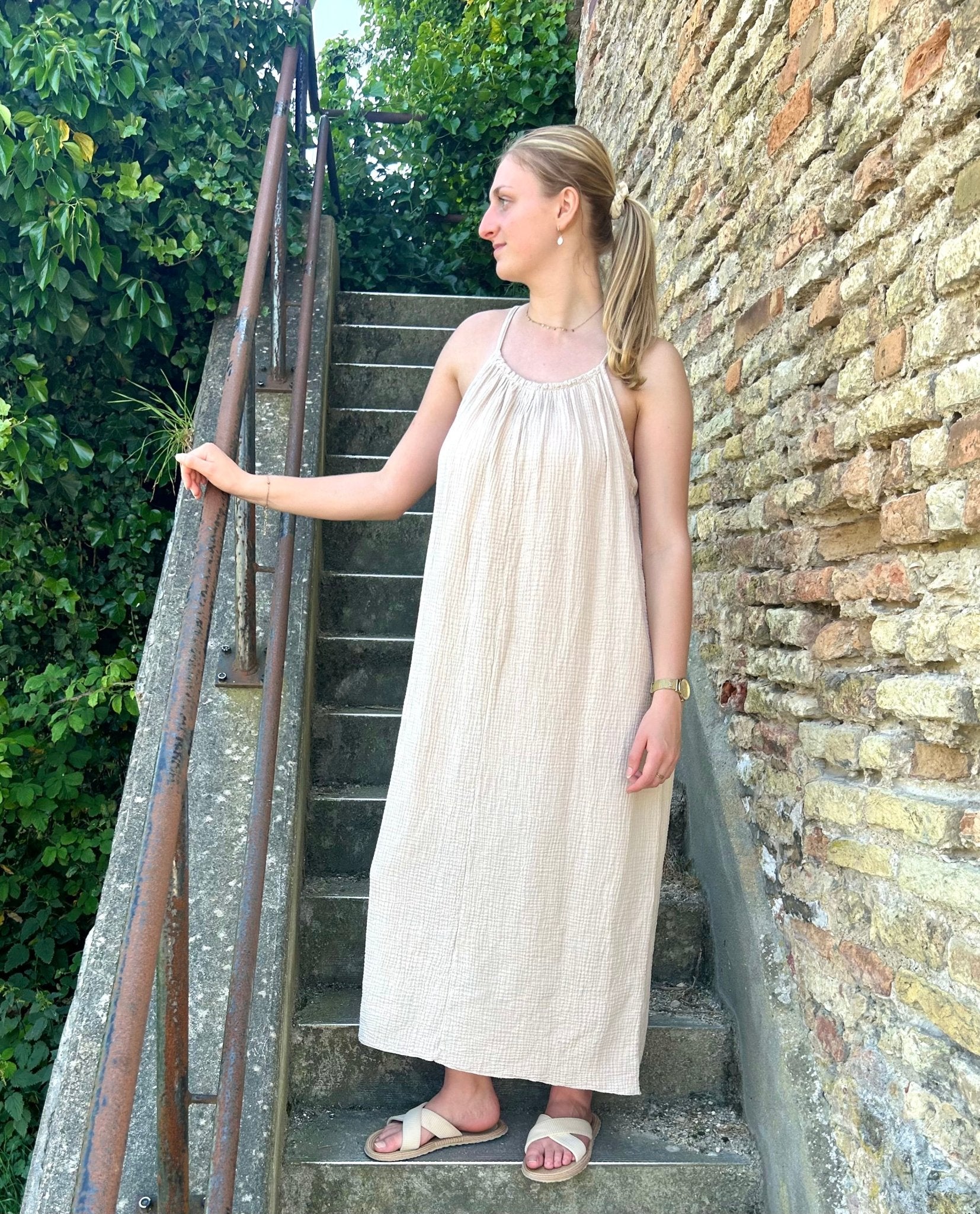 La robe longue Héloïse - Gaze de coton - L'atelier d'Alice