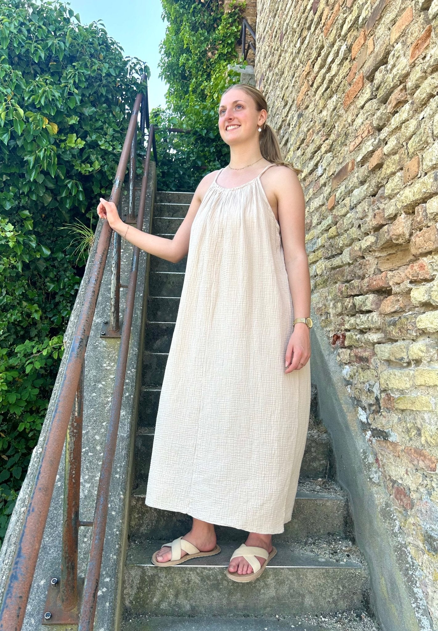 La robe longue Héloïse - Gaze de coton - L'atelier d'Alice