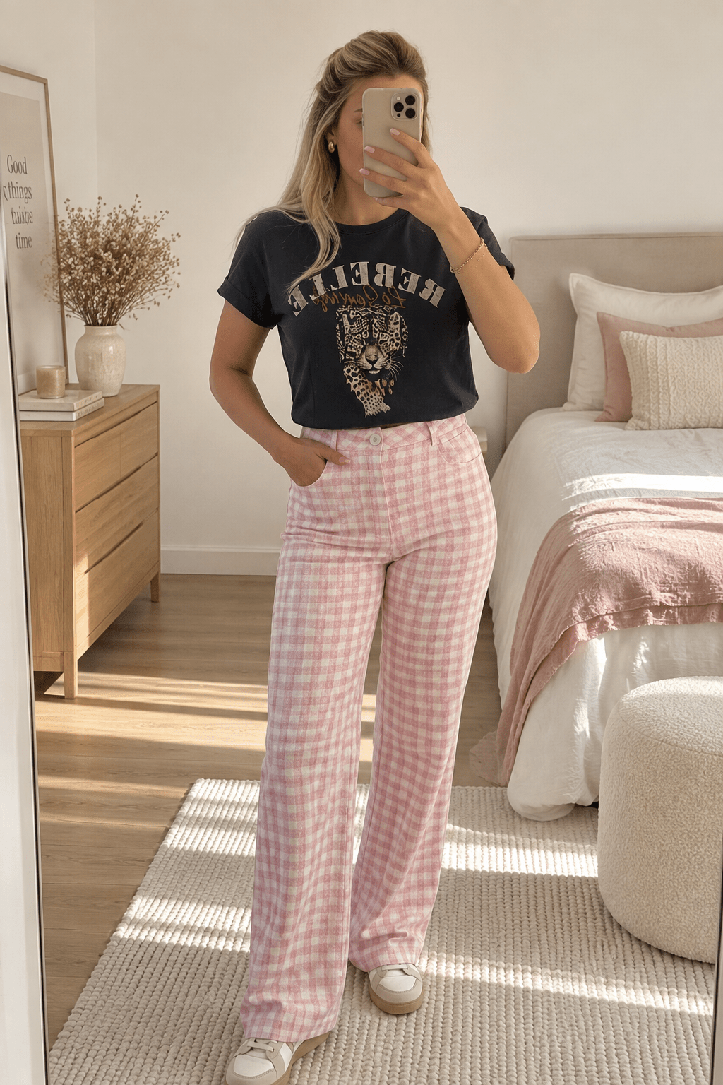 Le pantalon Léonie - vichy - L'atelier d'Alice