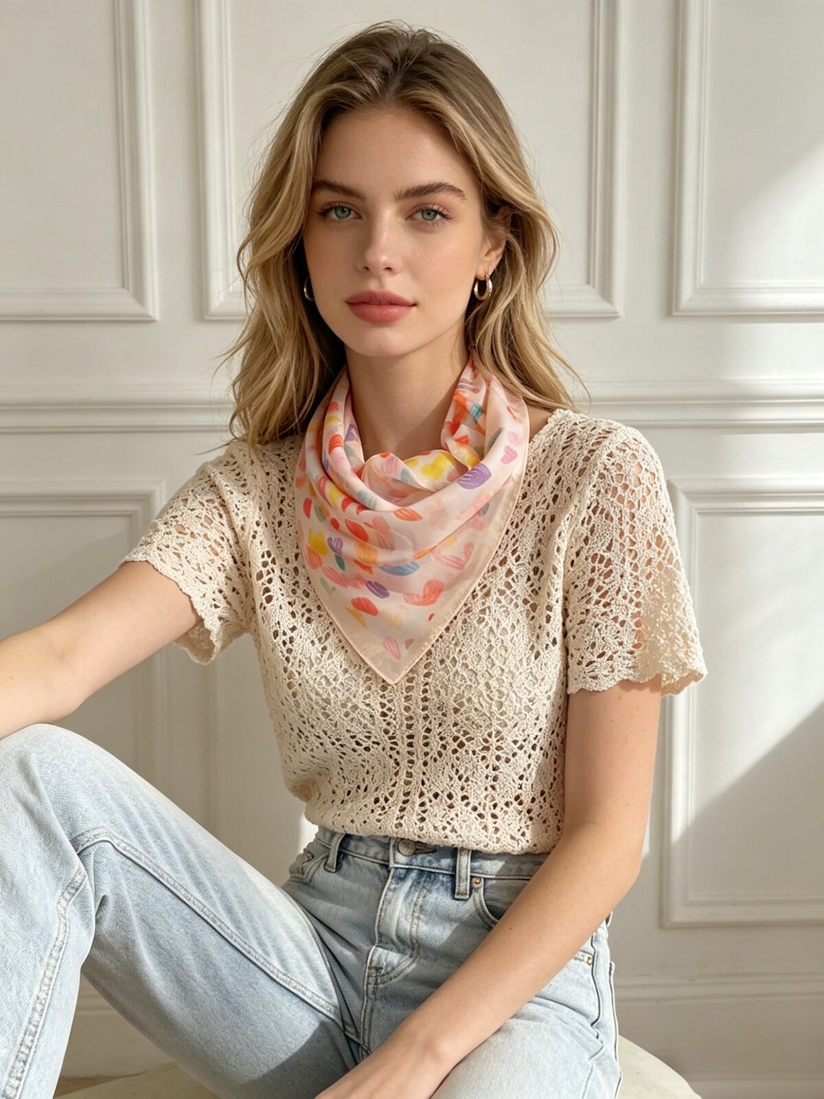 Foulard carré coloré