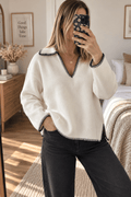 Pull liseré col tout doux - L'atelier d'Alice