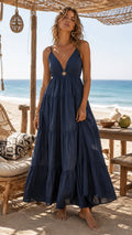 Robe longue bohème - détail broche