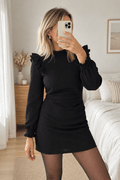 Robe noire à volants - L'atelier d'Alice