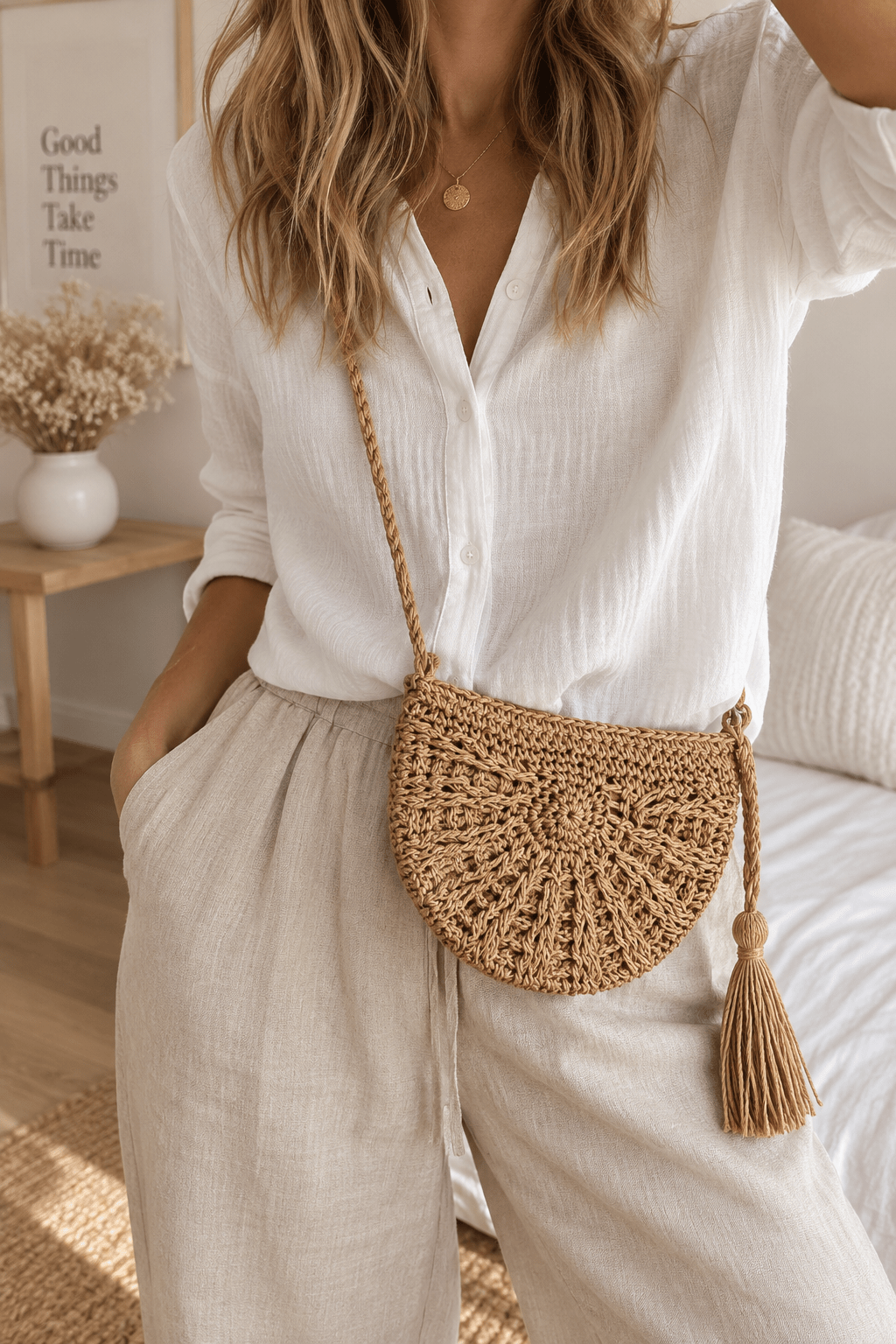 Sac bandoulière demi lune - L'atelier d'Alice